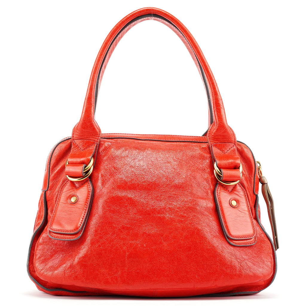 Red Leather Bay Tote Bag