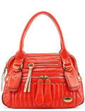 Red Leather Bay Tote Bag