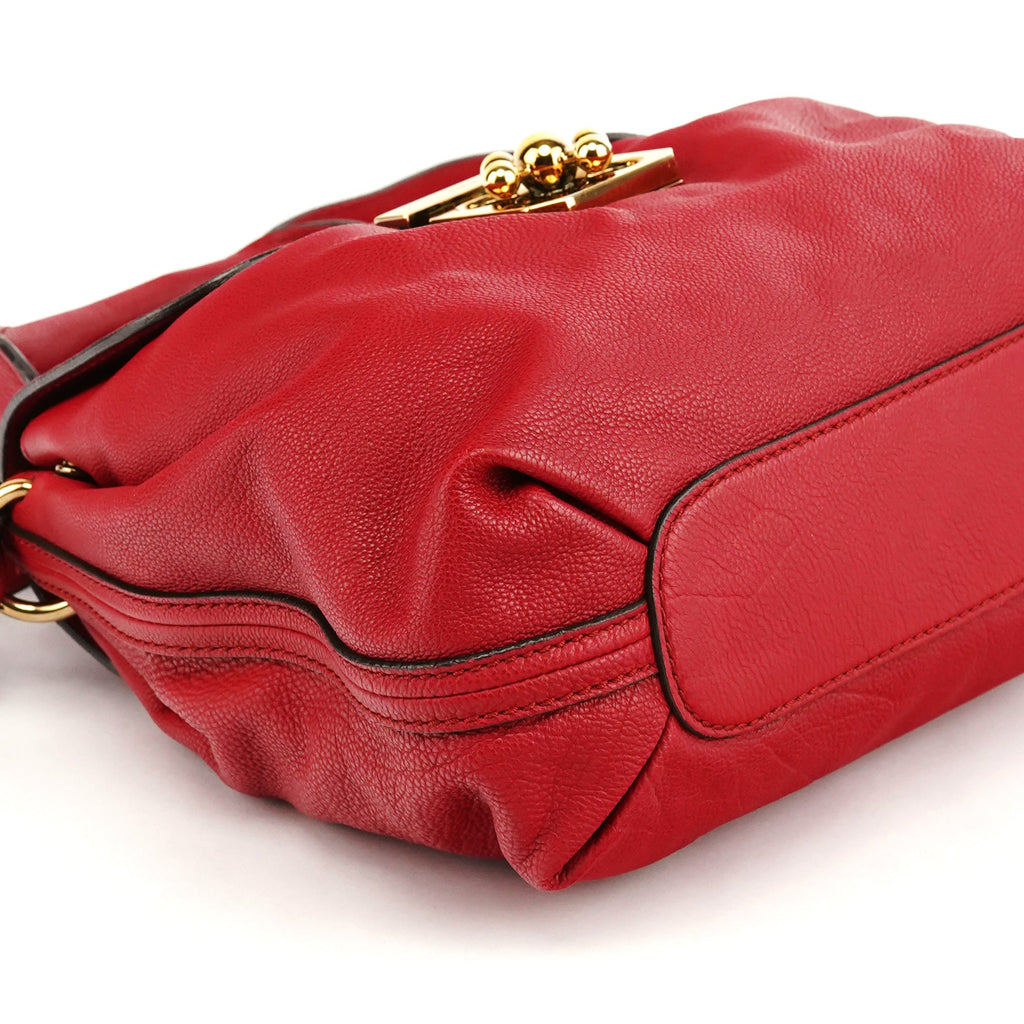 Red Leather Elsie 2-Way Shoulder Bag