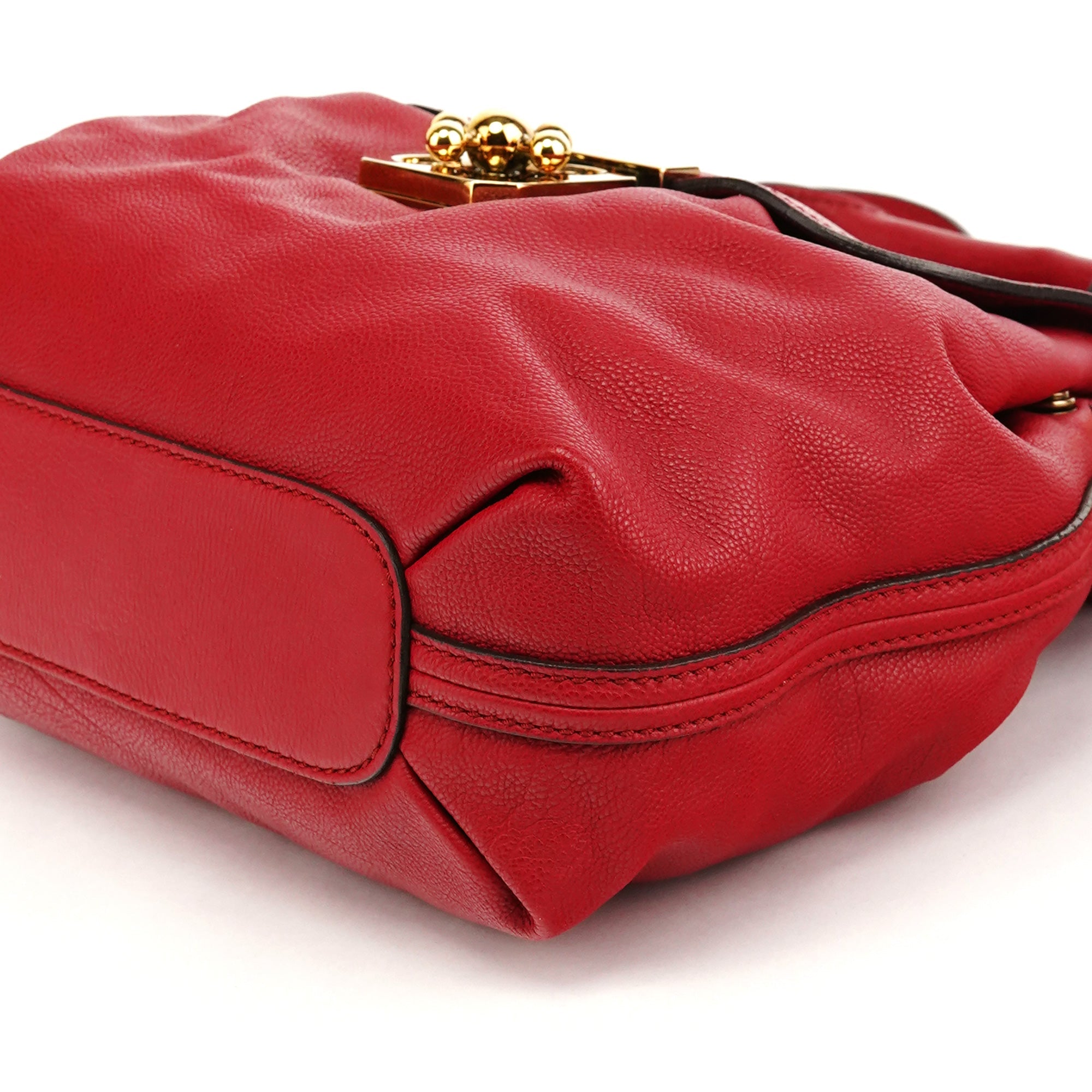 Red Leather Elsie 2-Way Shoulder Bag