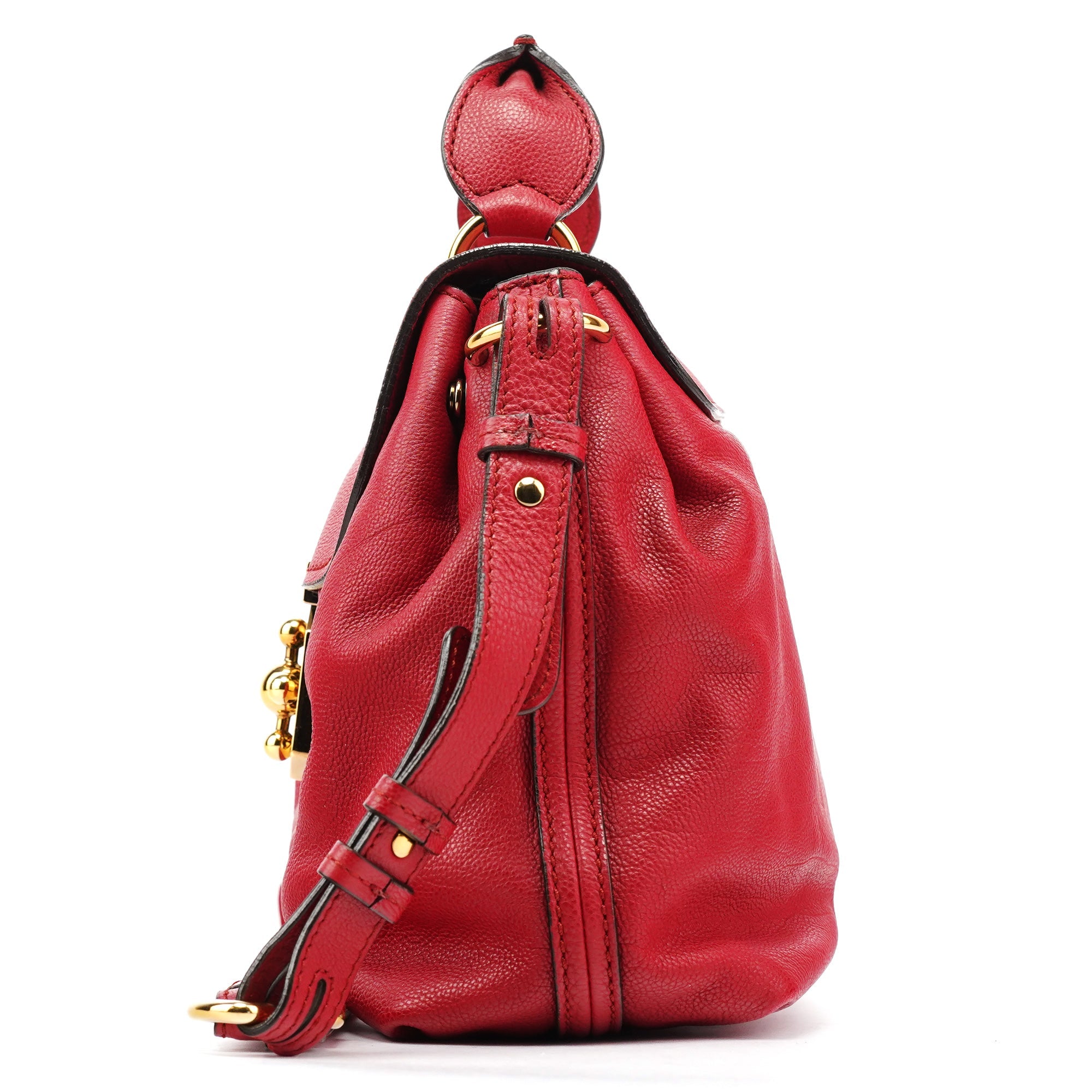 Red Leather Elsie 2-Way Shoulder Bag