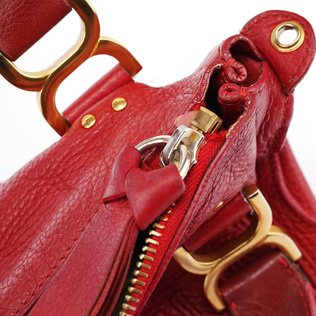 Red Leather Marcie 2-Way Shoulder Bag
