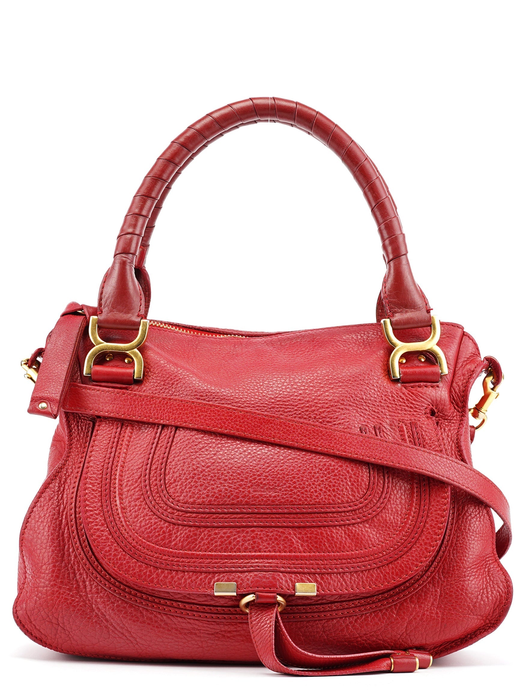 Red Leather Marcie 2-Way Shoulder Bag