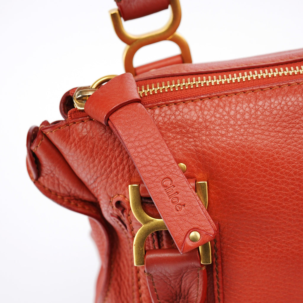 Red Leather Marcie Shoulder Bag