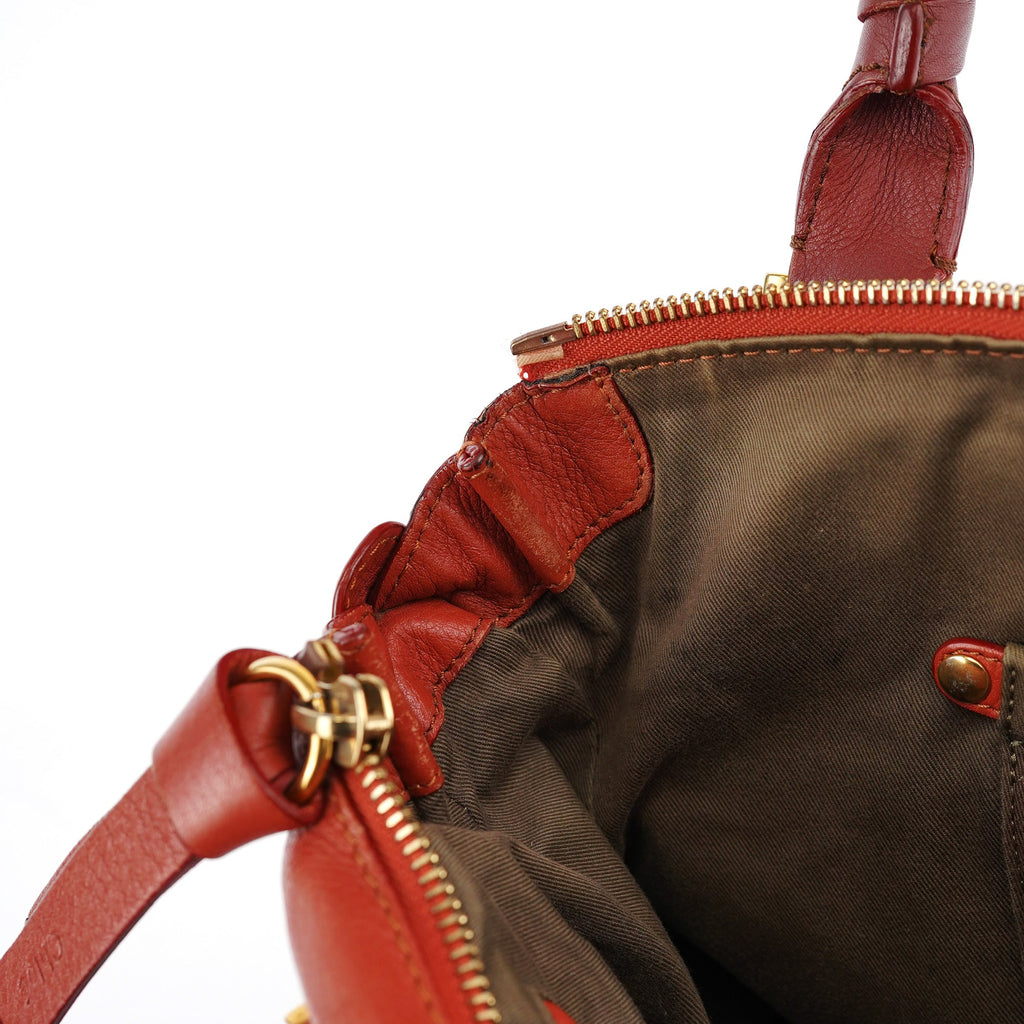 Red Leather Marcie Shoulder Bag