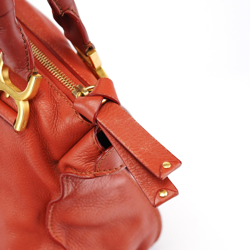 Red Leather Marcie Shoulder Bag