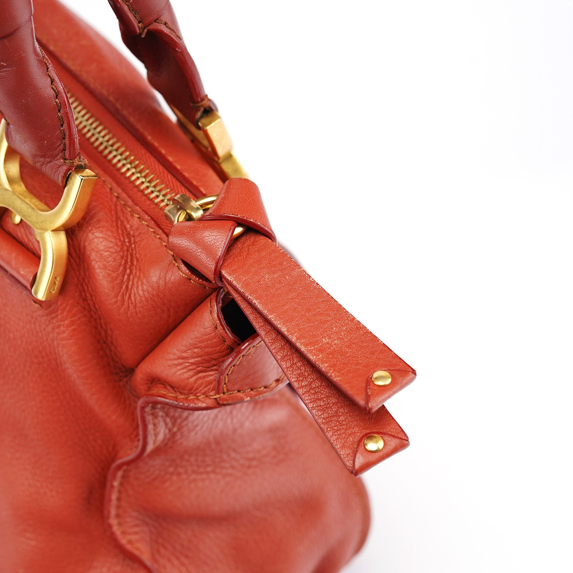 Red Leather Marcie Shoulder Bag
