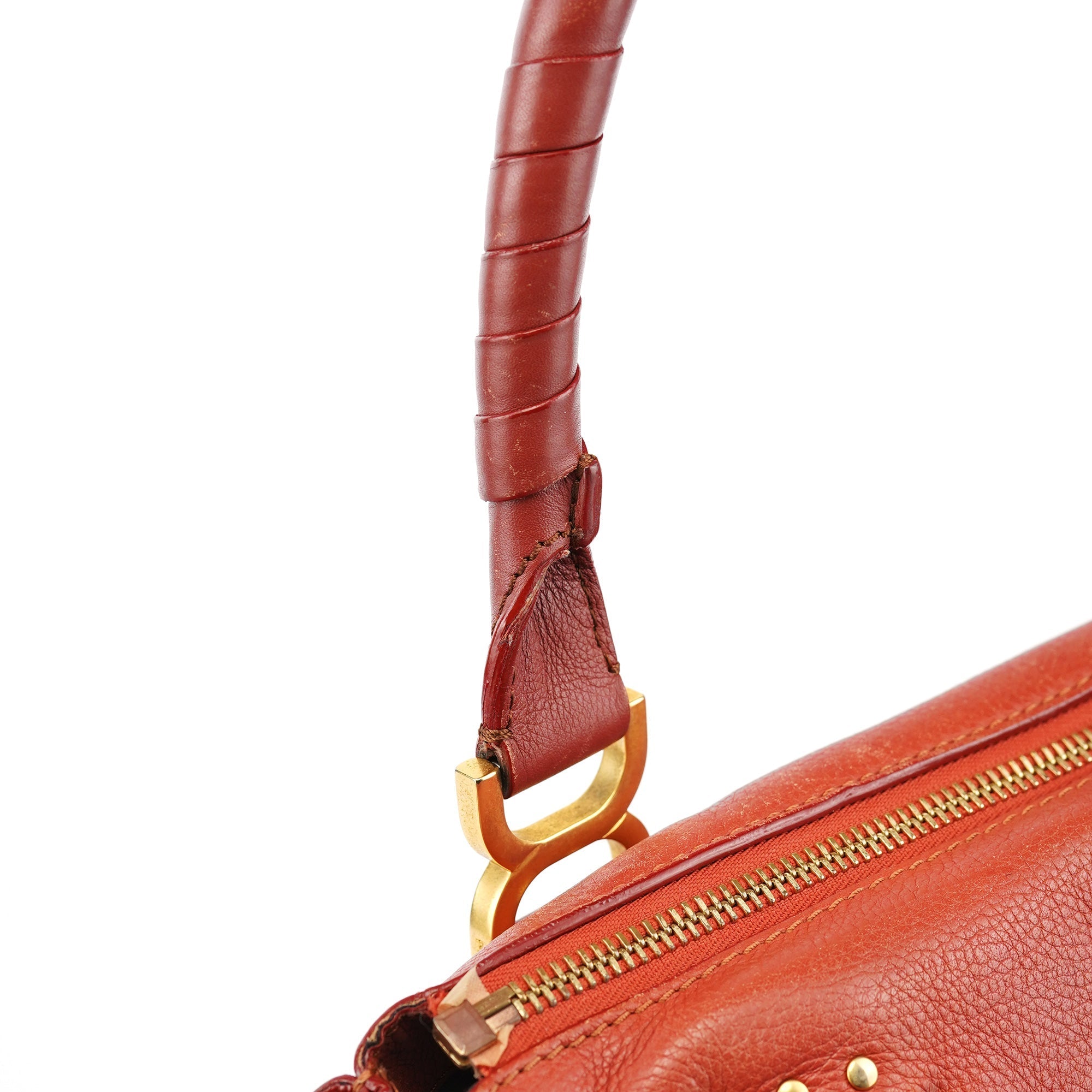 Red Leather Marcie Shoulder Bag