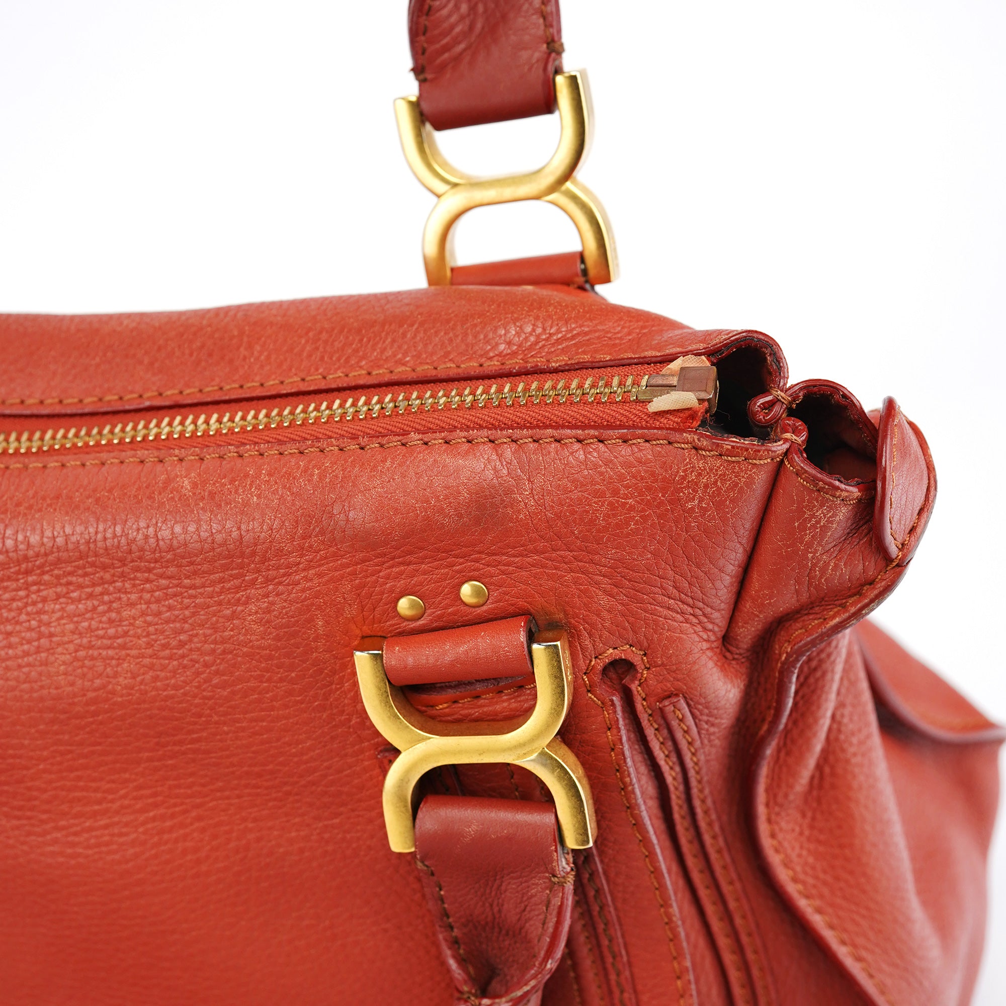 Red Leather Marcie Shoulder Bag