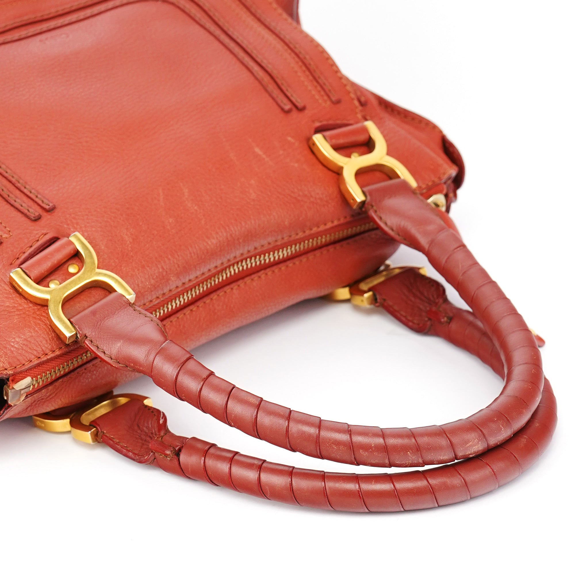 Red Leather Marcie Shoulder Bag