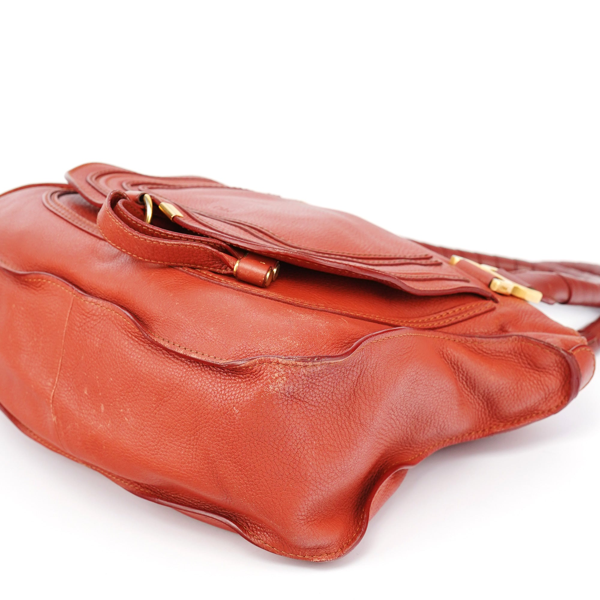 Red Leather Marcie Shoulder Bag