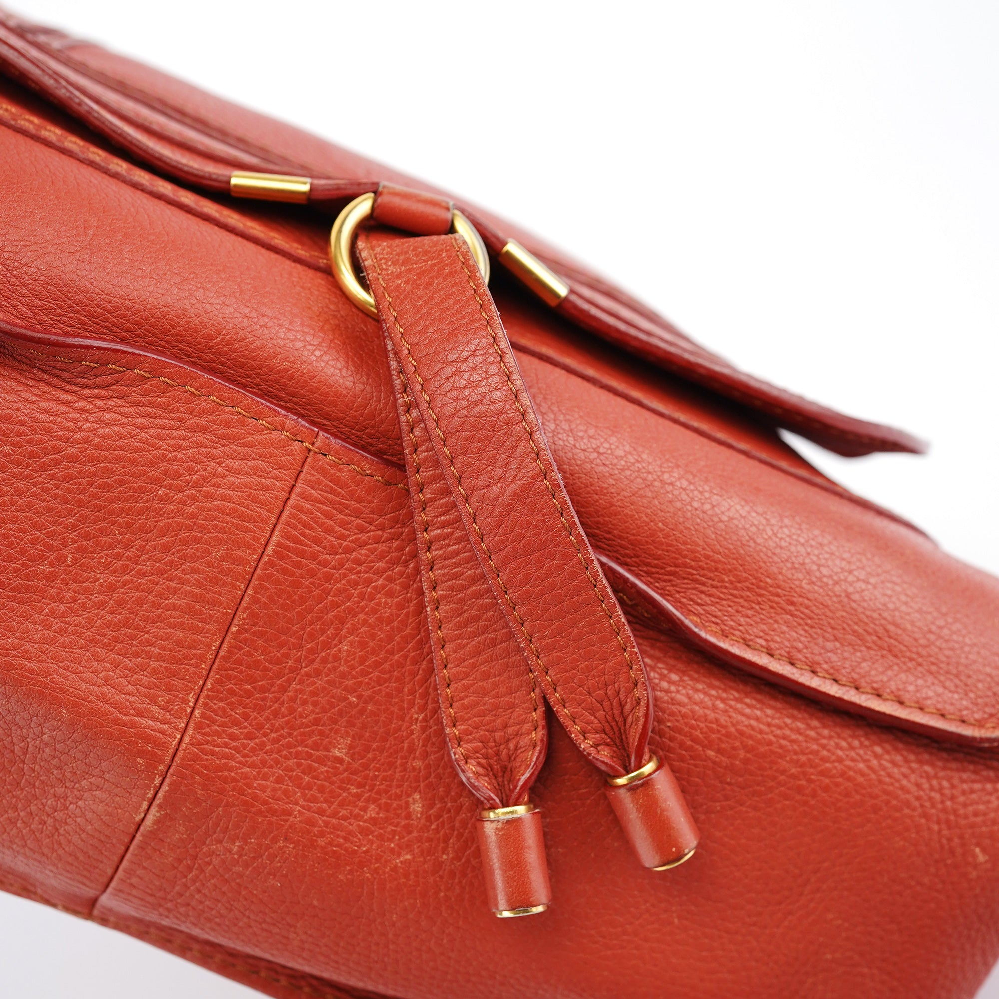 Red Leather Marcie Shoulder Bag
