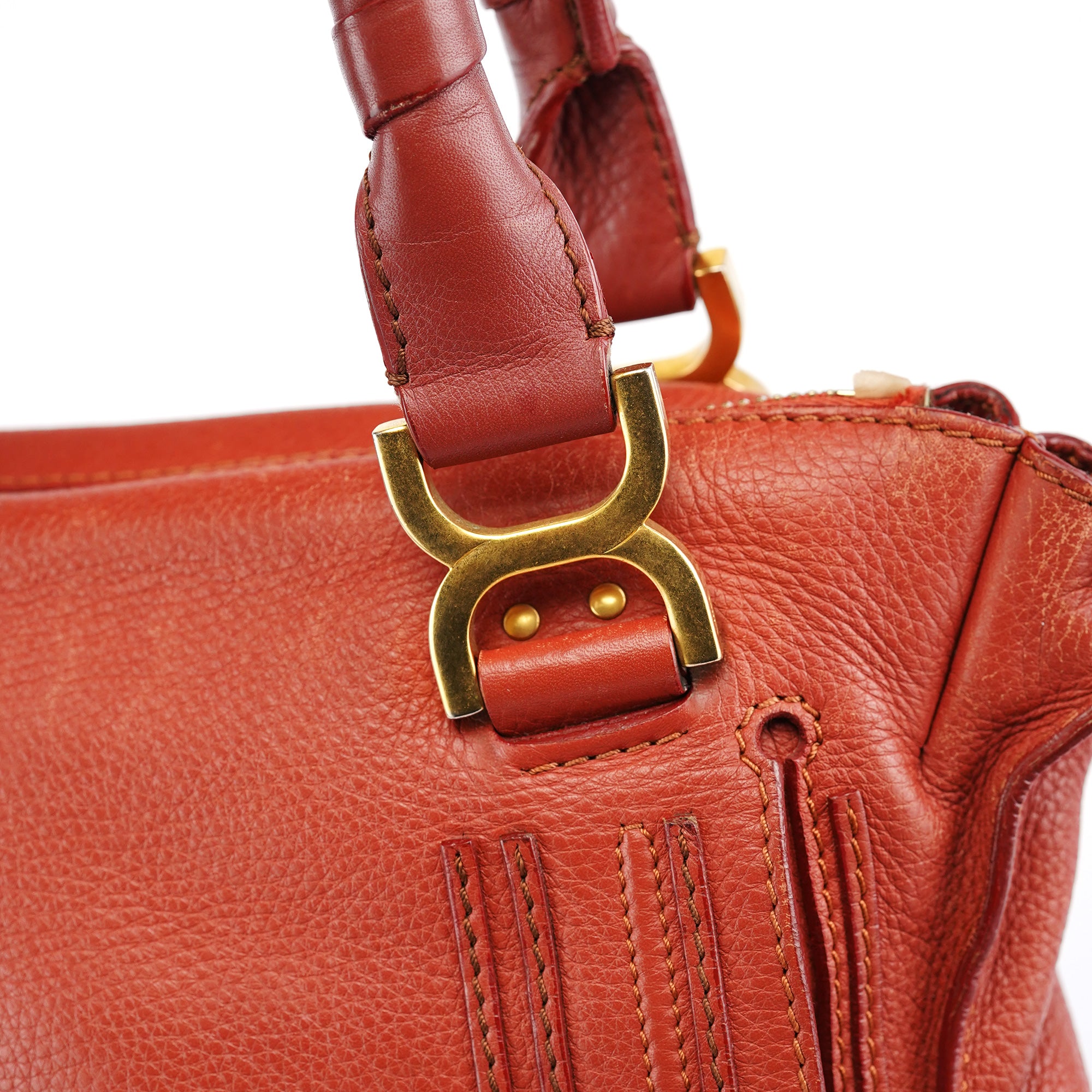 Red Leather Marcie Shoulder Bag
