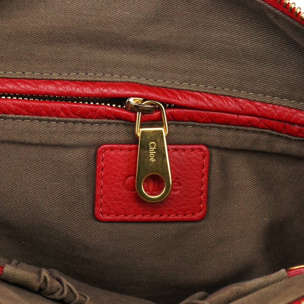Red Leather Marcie Shoulder Bag