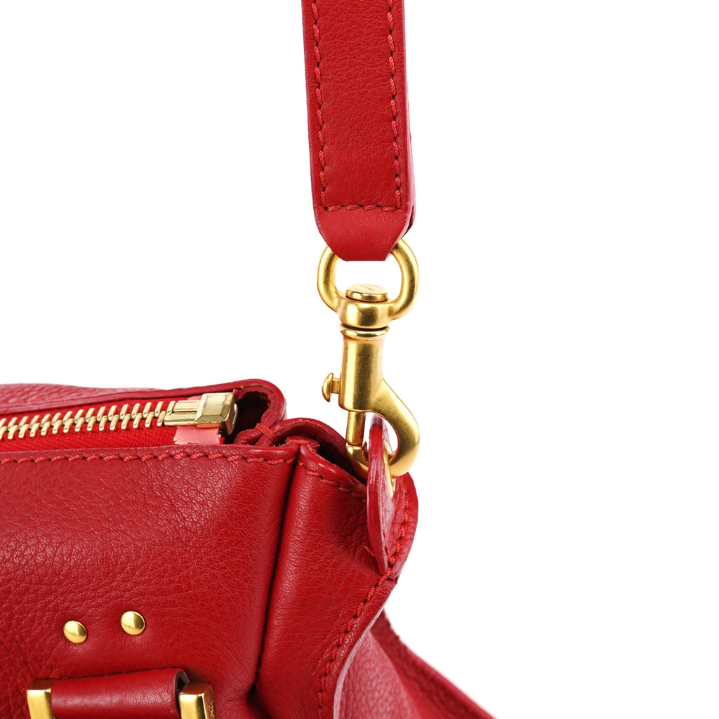 Red Leather Marcie Shoulder Bag