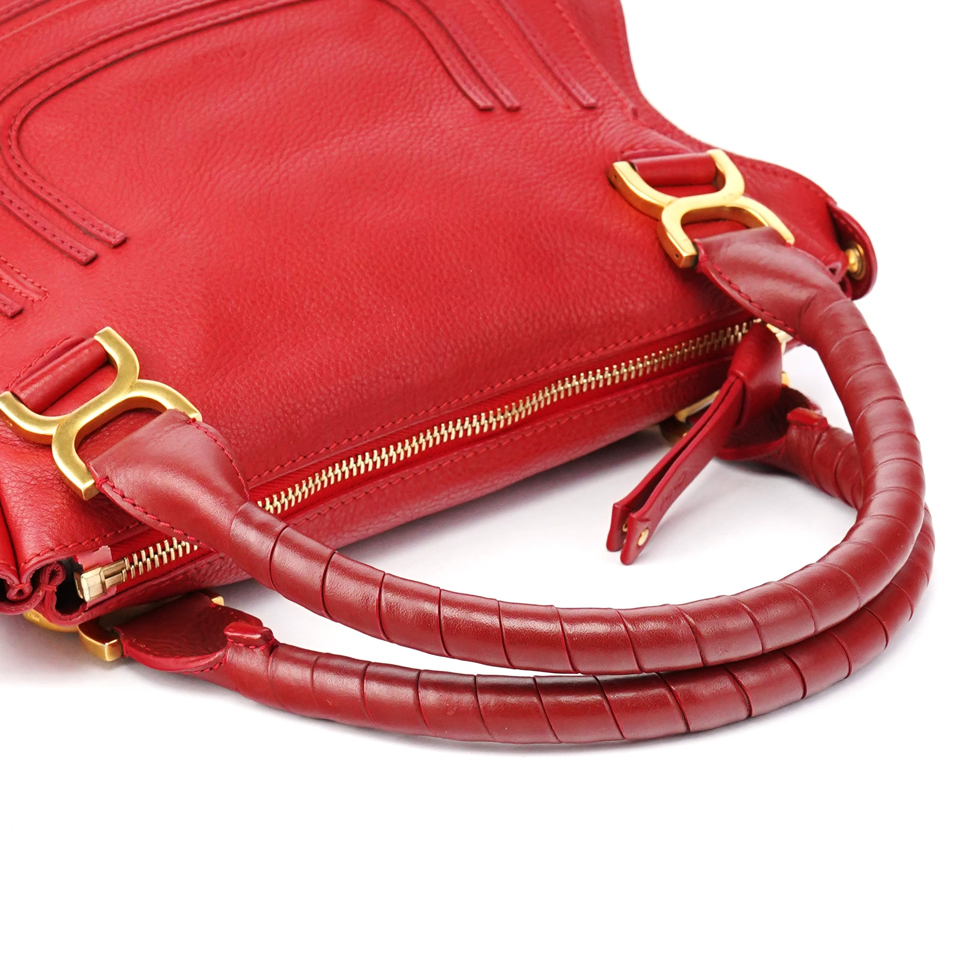 Red Leather Marcie Shoulder Bag