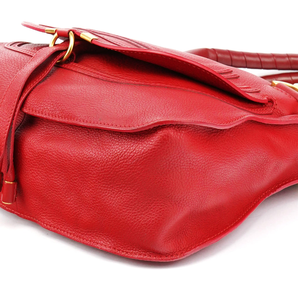Red Leather Marcie Shoulder Bag