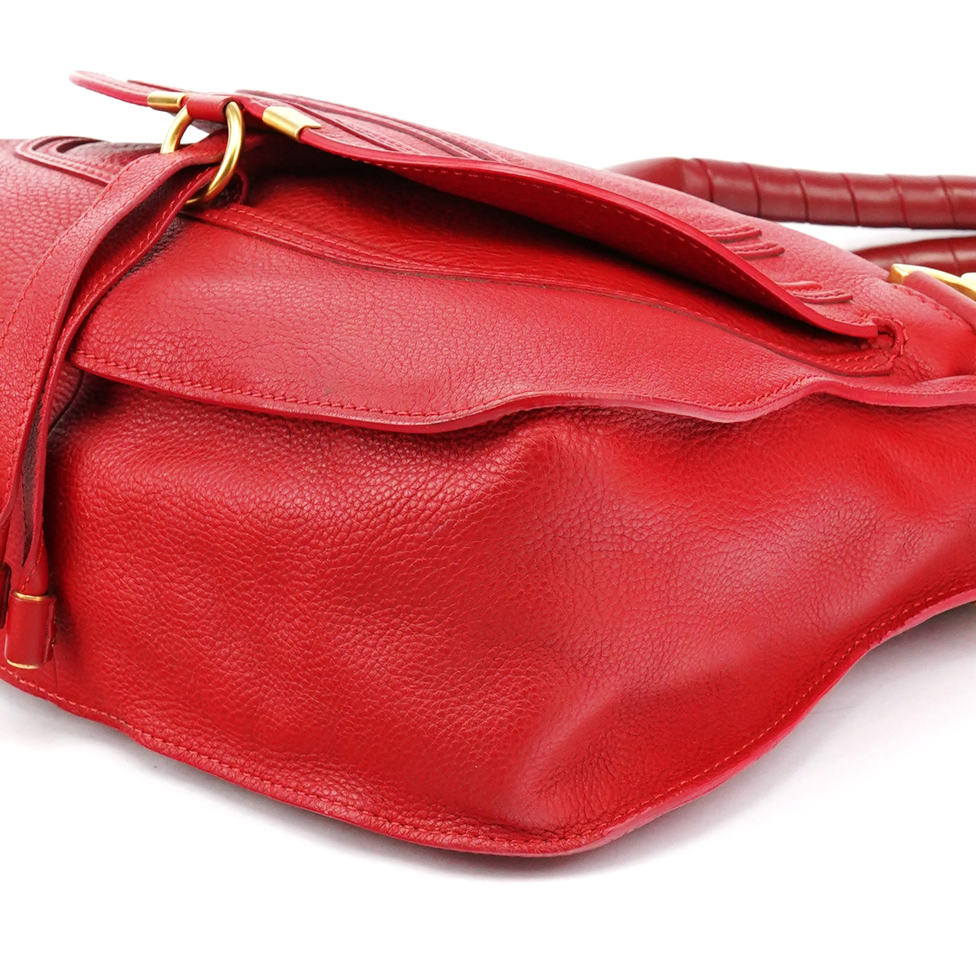 Red Leather Marcie Shoulder Bag