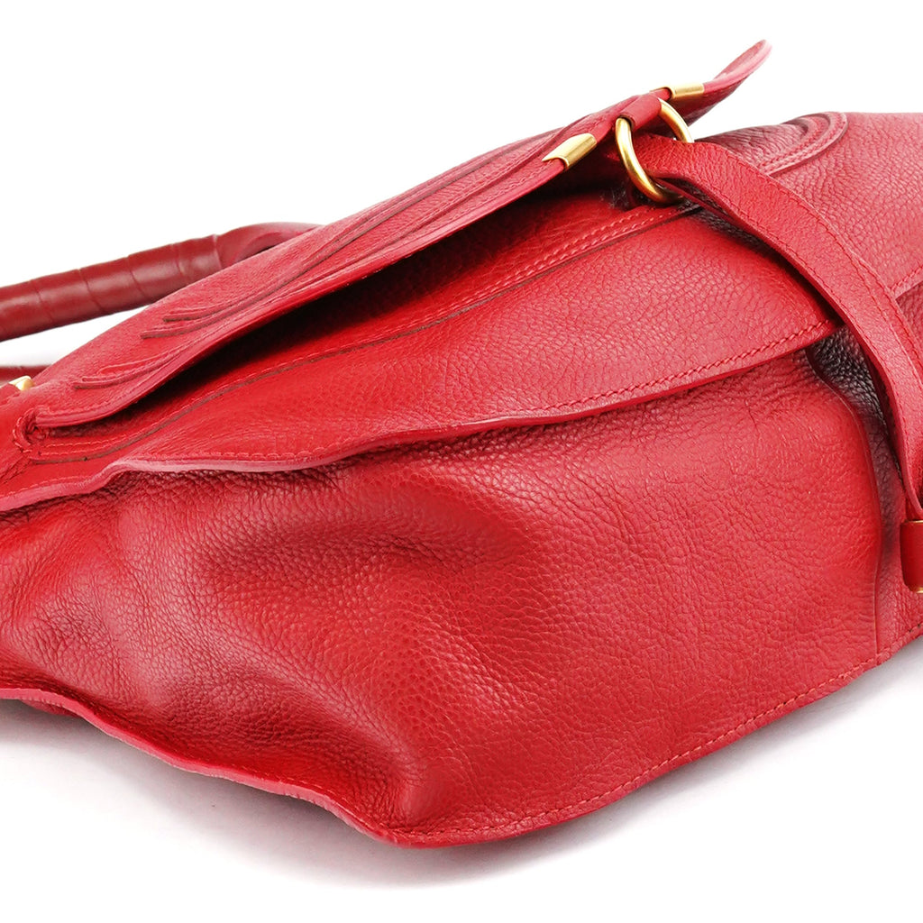 Red Leather Marcie Shoulder Bag