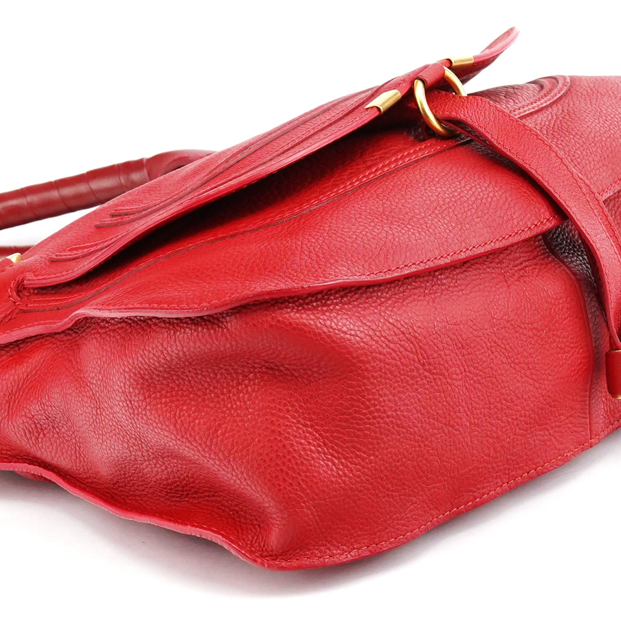 Red Leather Marcie Shoulder Bag