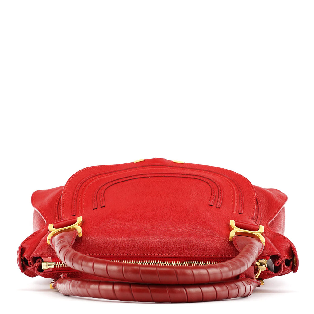 Red Leather Marcie Shoulder Bag