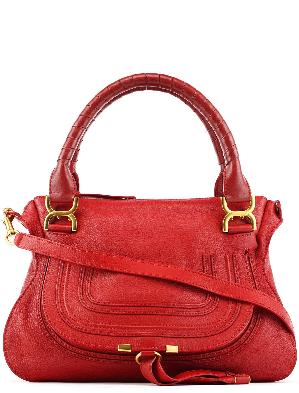 Red Leather Marcie Shoulder Bag