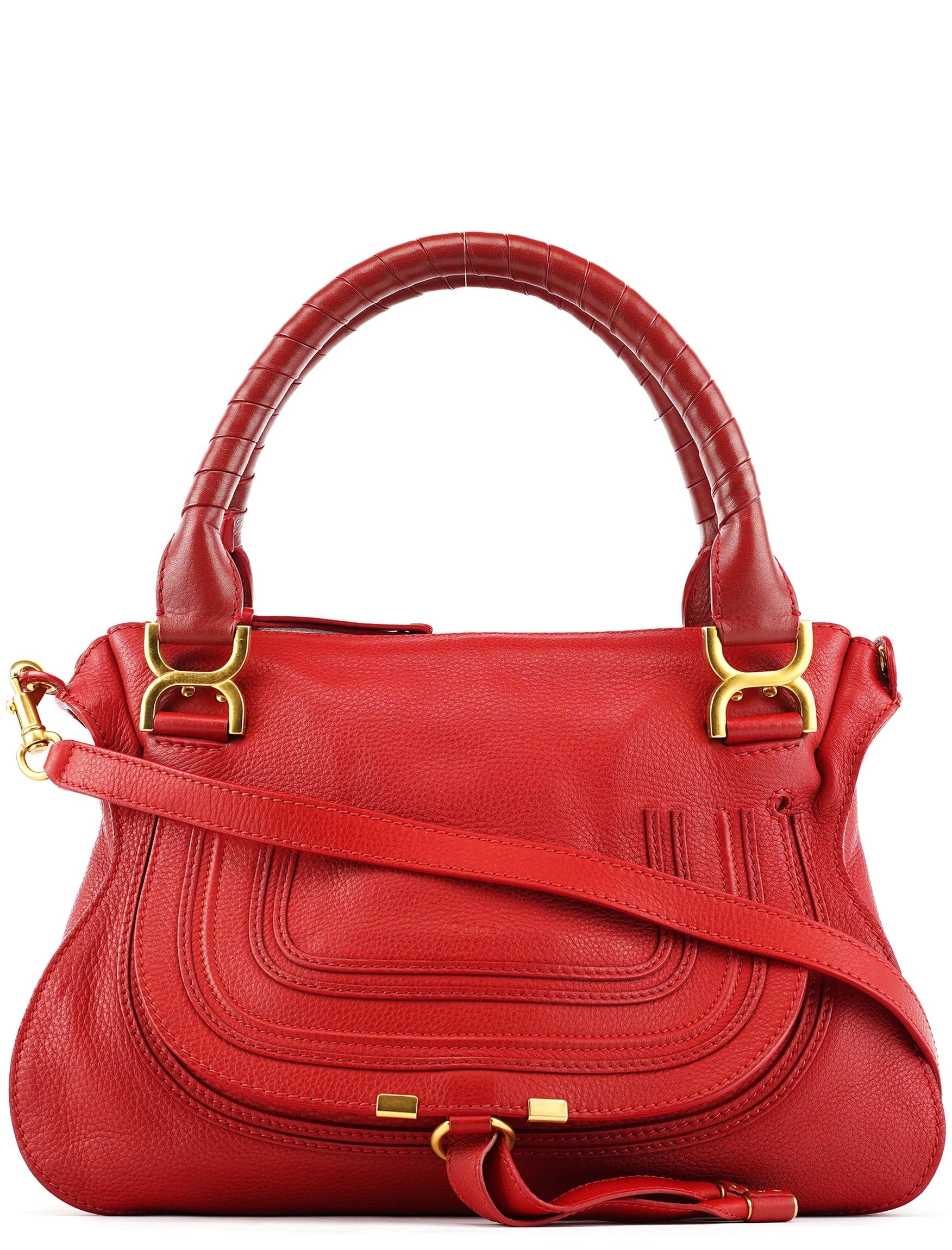 Red Leather Marcie Shoulder Bag
