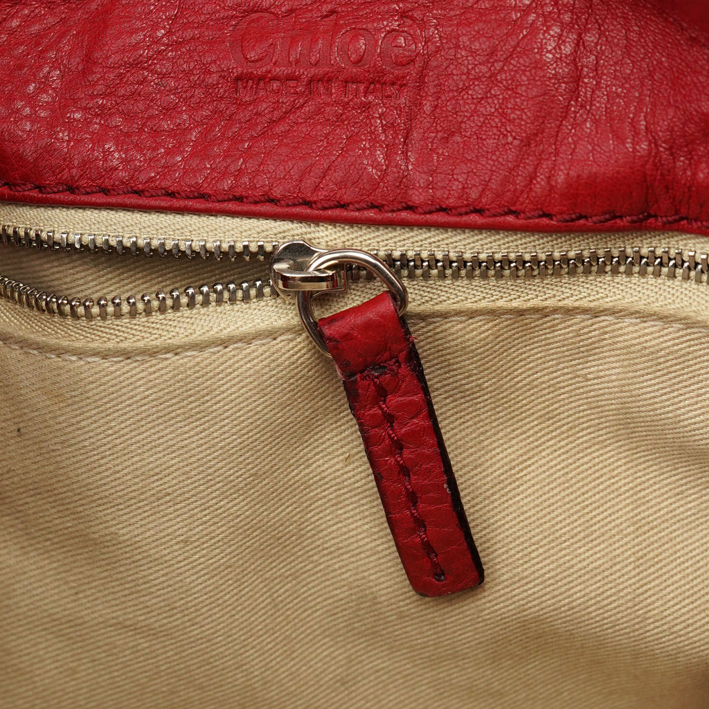 Red Leather Paddington Shoulder Bag