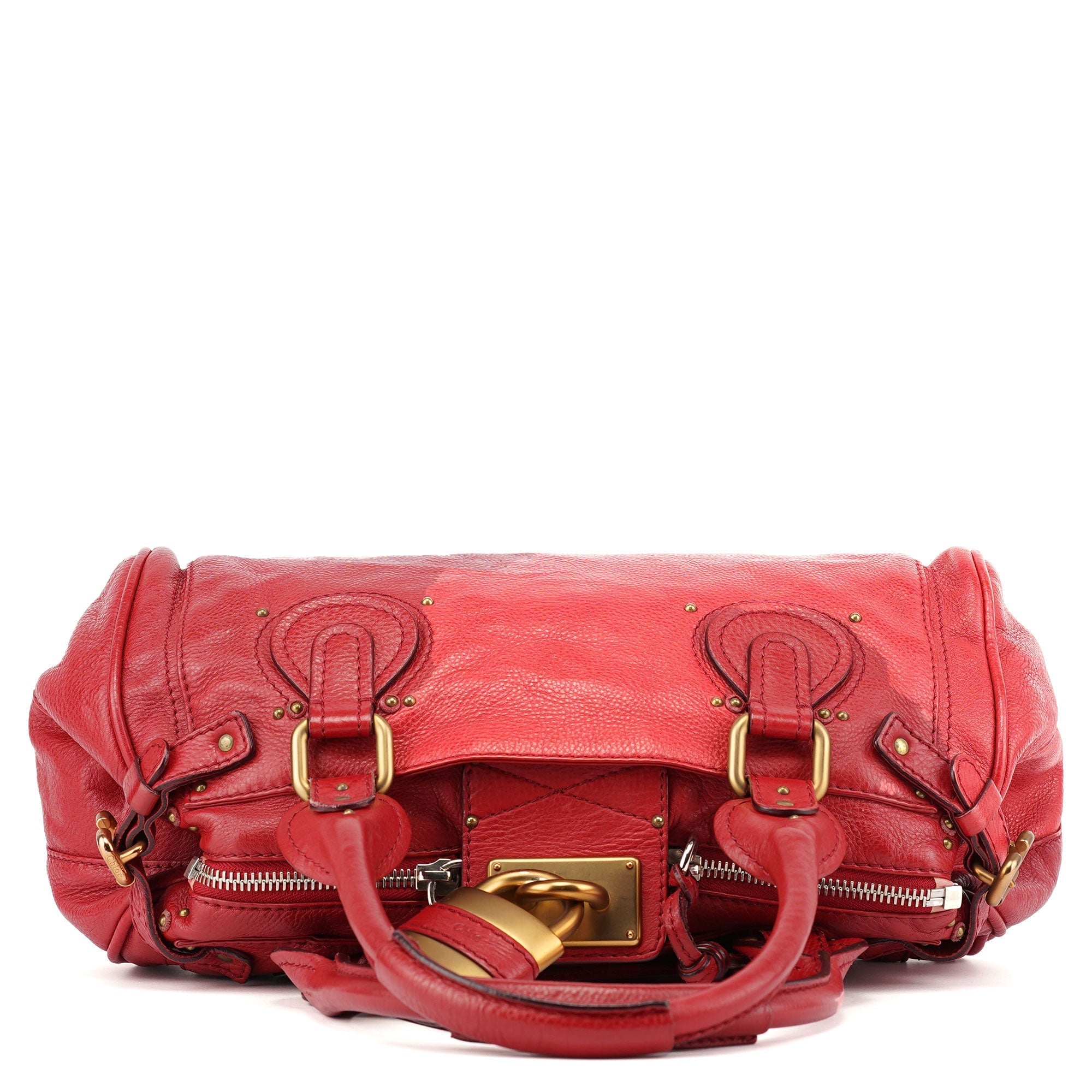 Red Leather Paddington Shoulder Bag