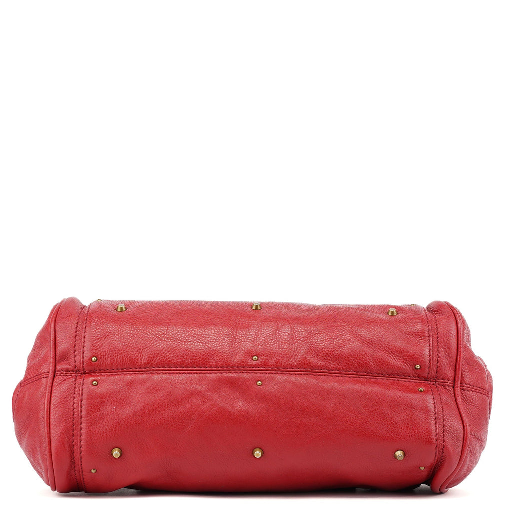 Red Leather Paddington Shoulder Bag