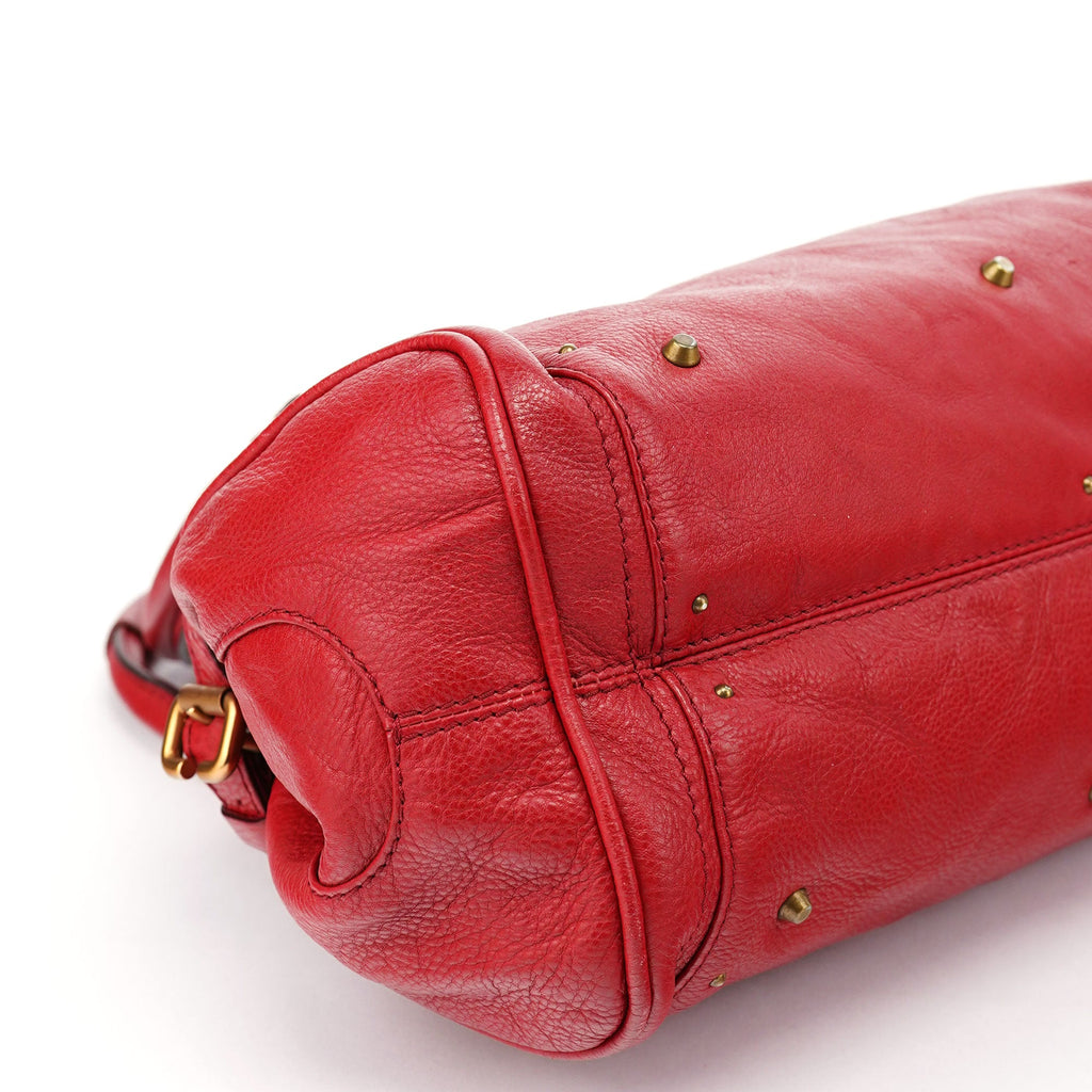 Red Leather Paddington Shoulder Bag