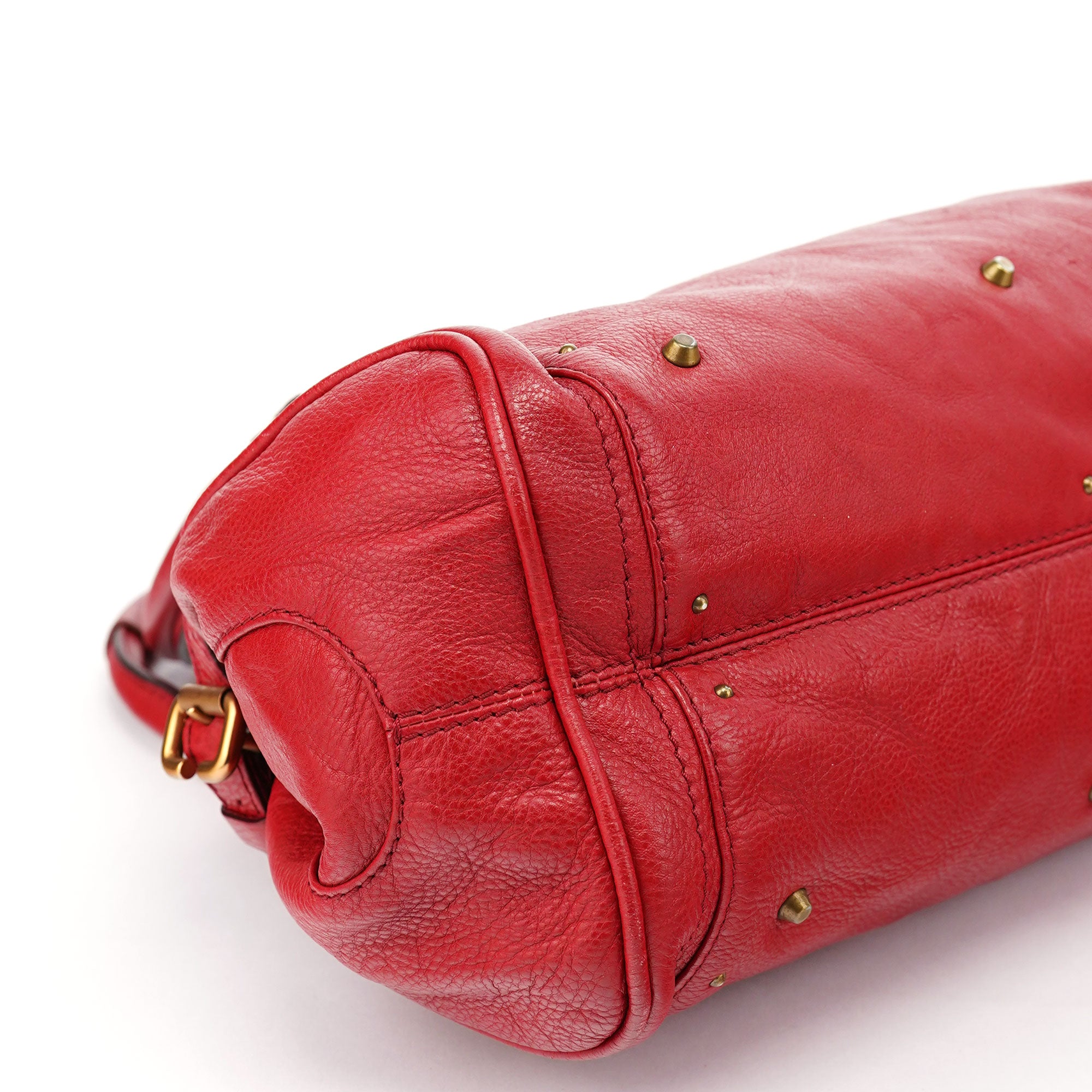 Red Leather Paddington Shoulder Bag