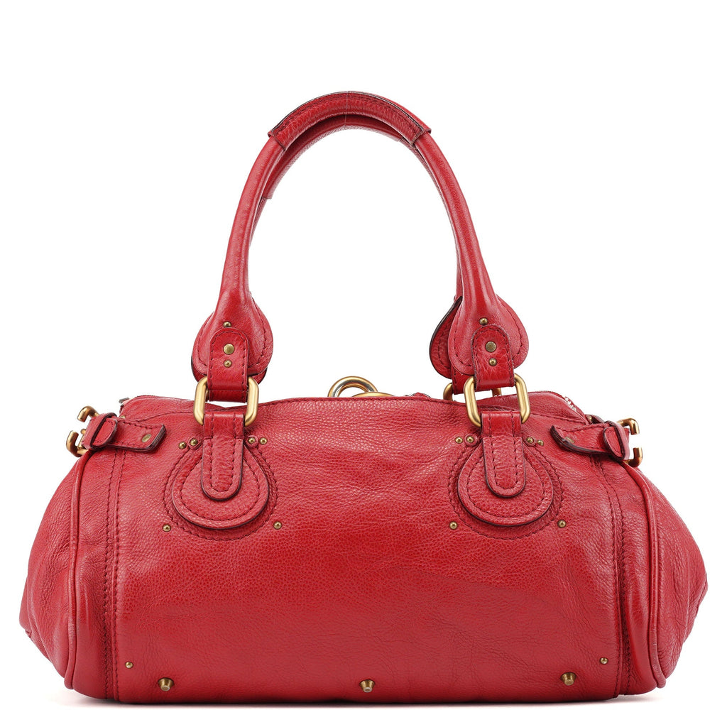 Red Leather Paddington Shoulder Bag