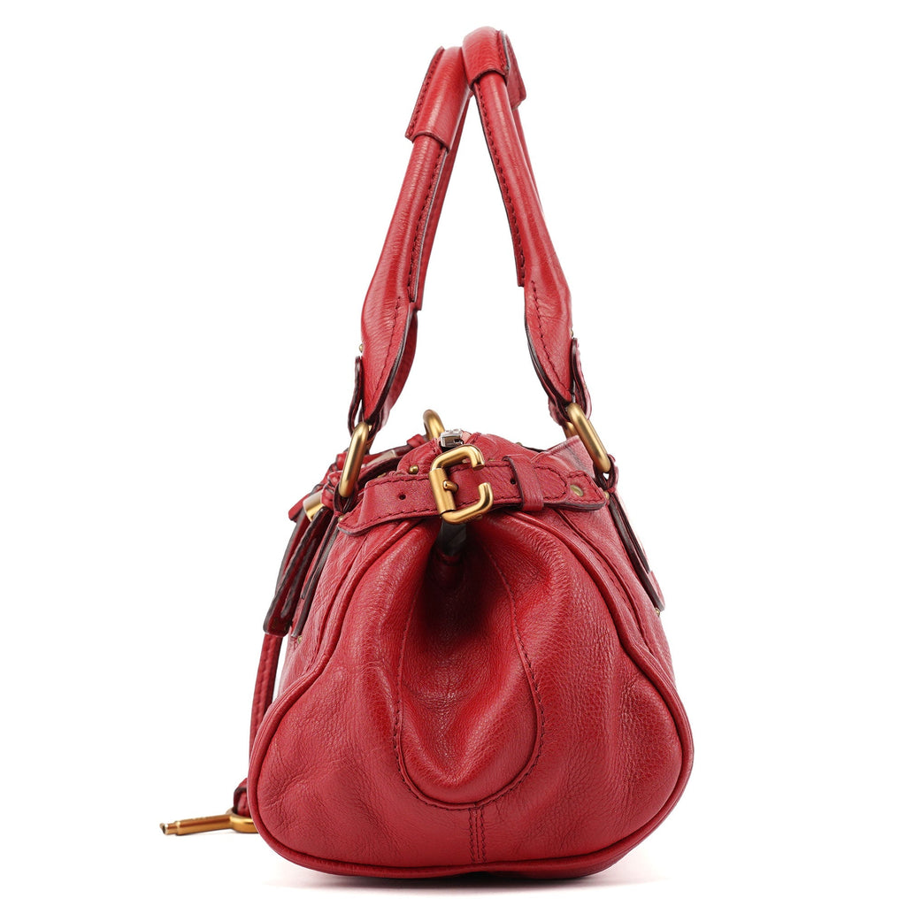 Red Leather Paddington Shoulder Bag