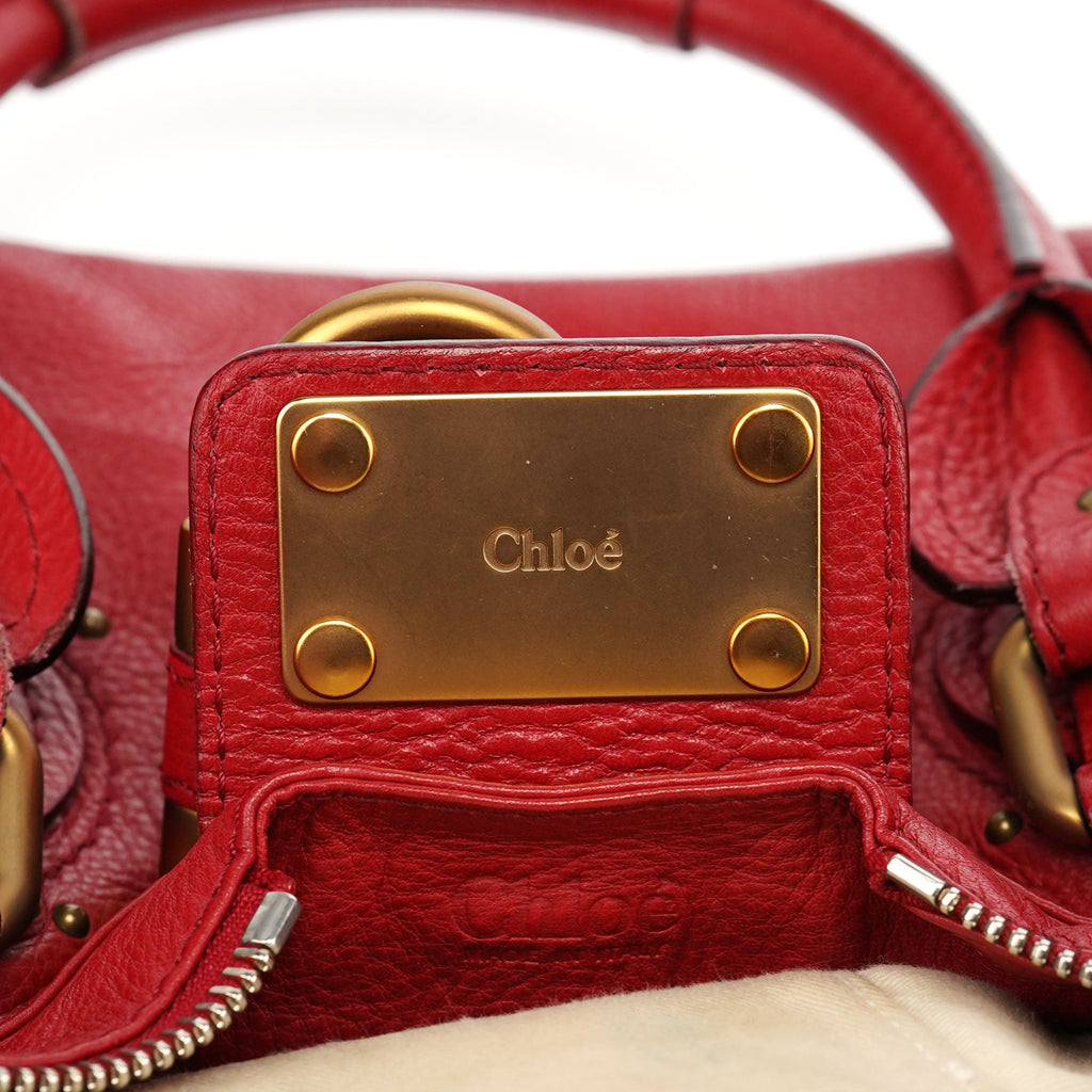 Red Leather Paddington Shoulder Bag