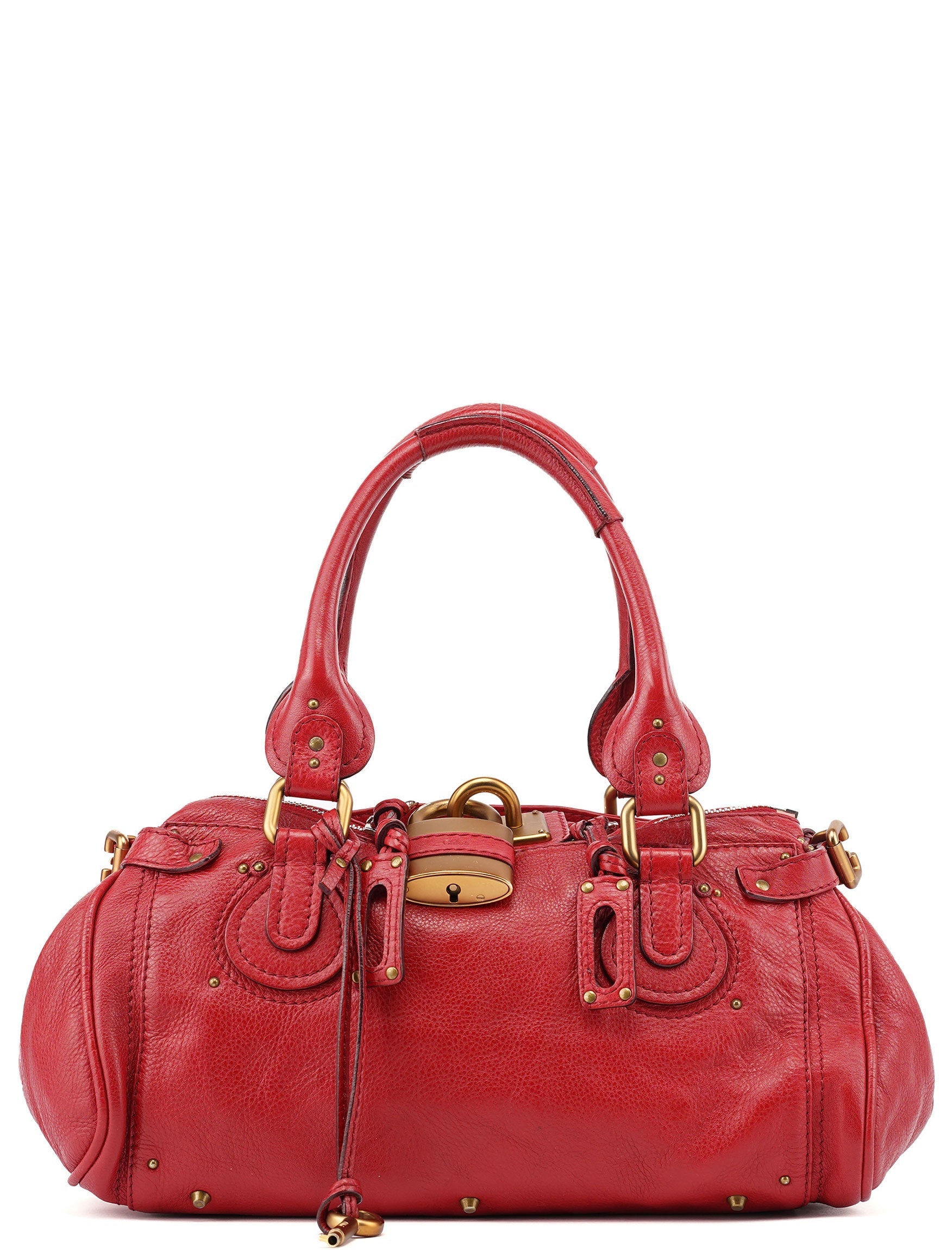 Red Leather Paddington Shoulder Bag