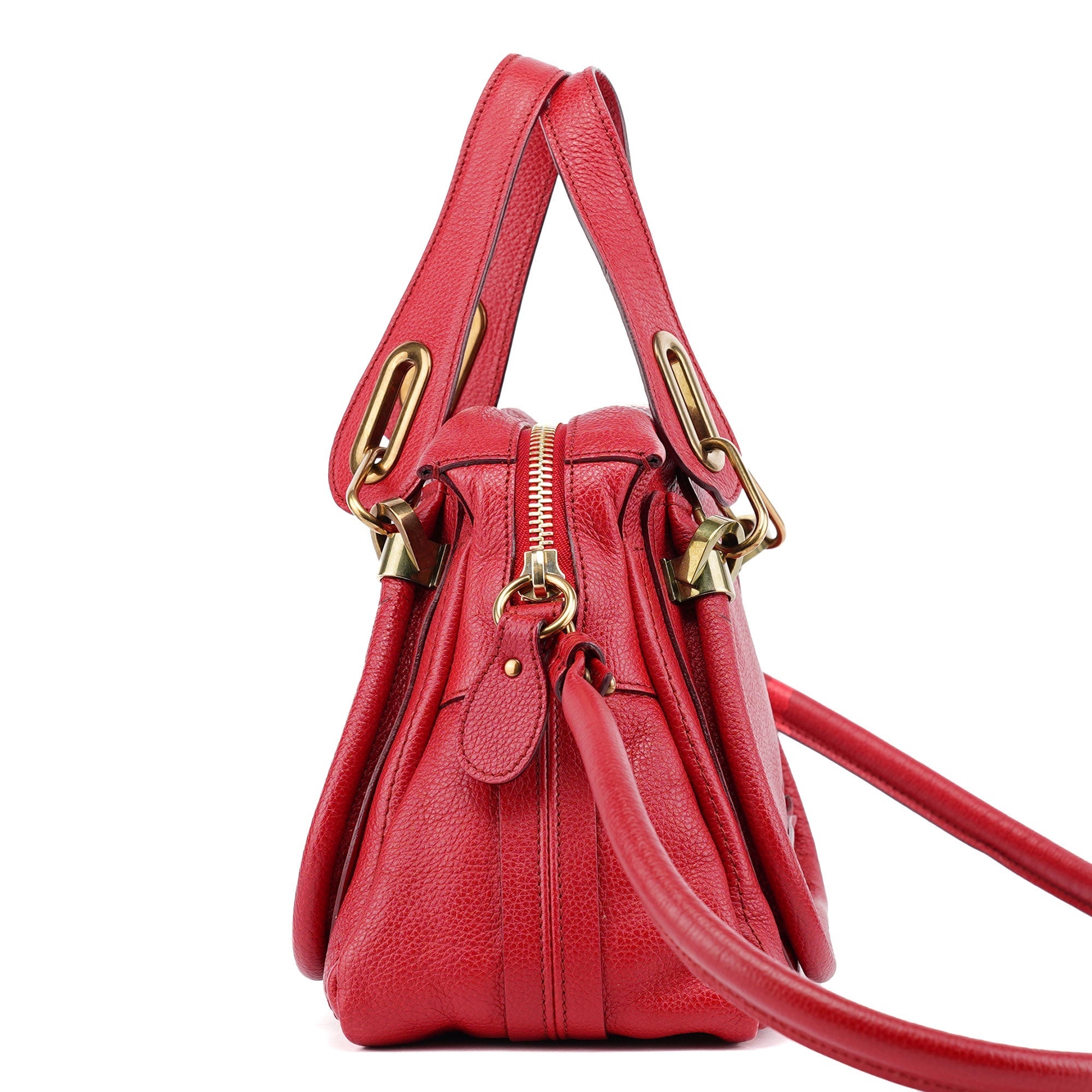 Red Leather Paraty 2-Way Shoulder Bag