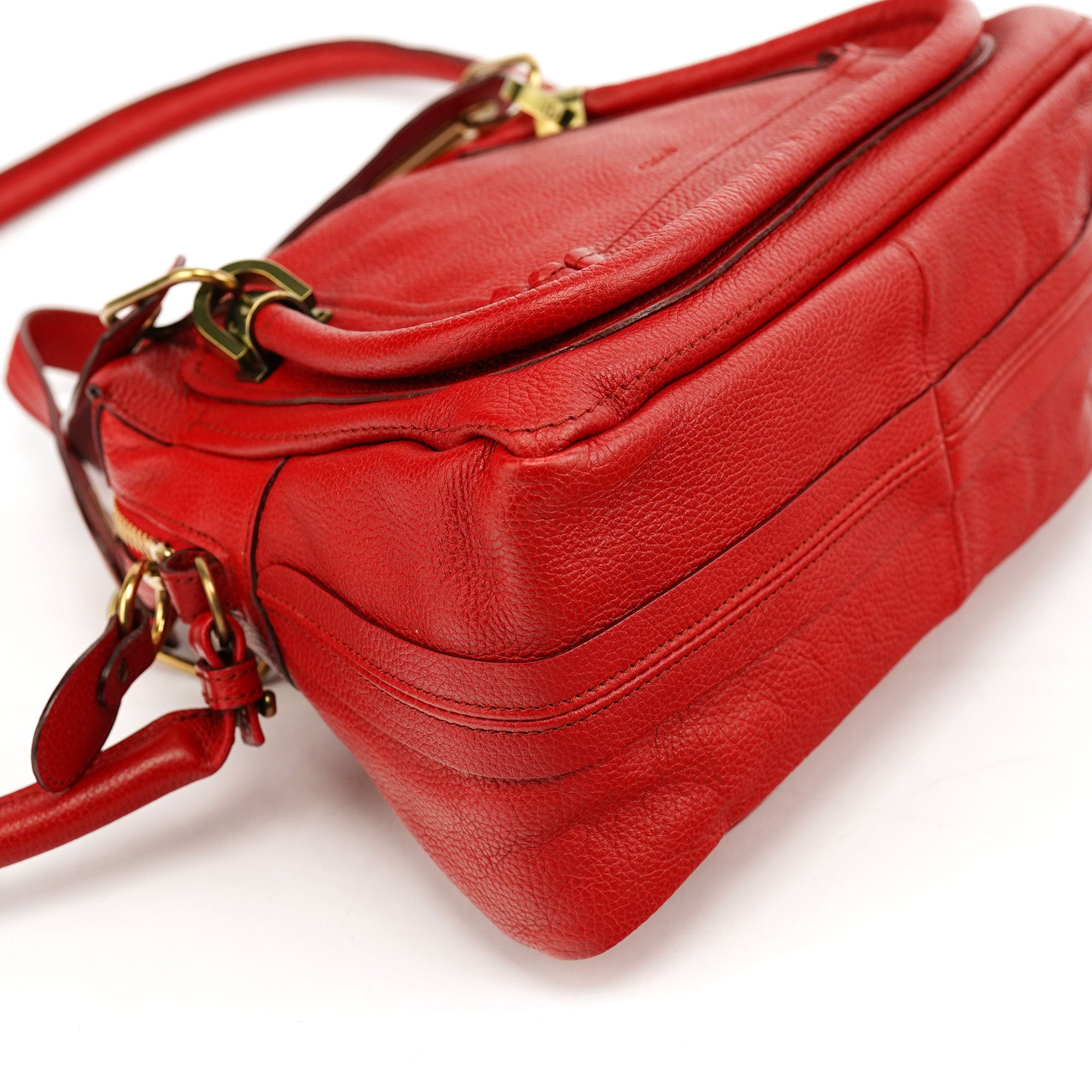 Red Leather Paraty 2-Way Shoulder Bag