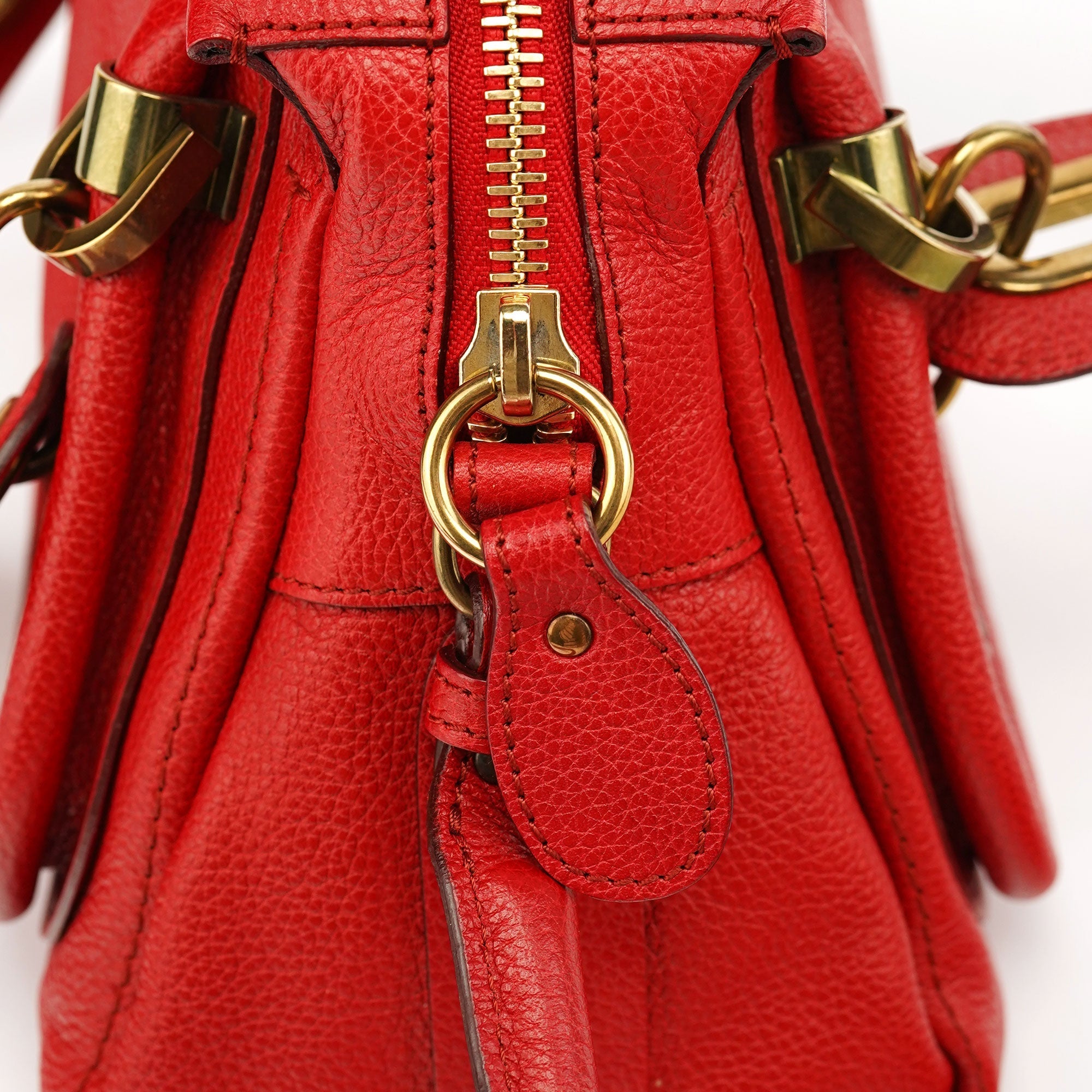 Red Leather Paraty 2-Way Shoulder Bag