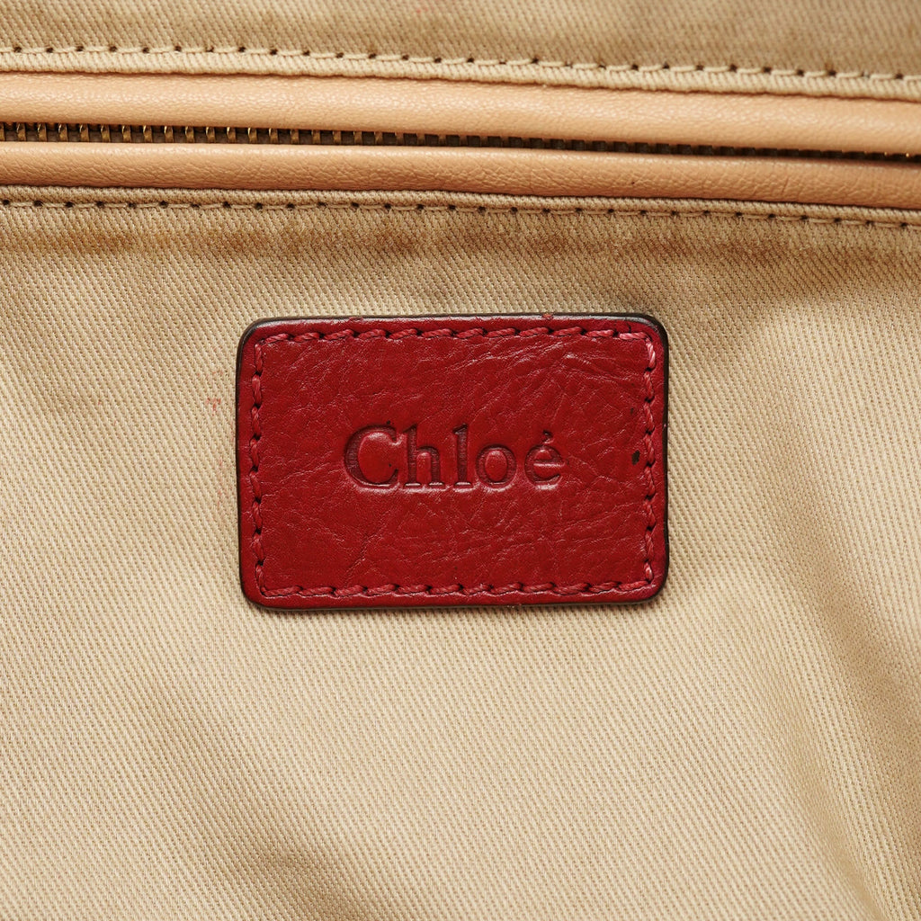 Red Leather Paraty Tote Bag