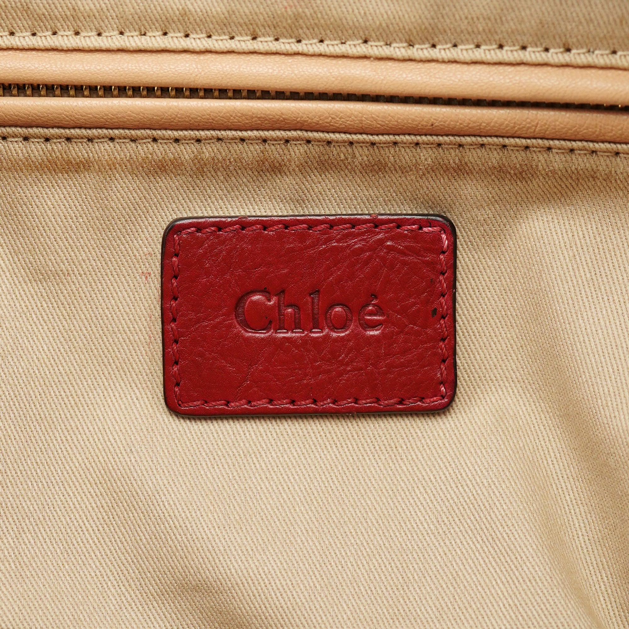 Red Leather Paraty Tote Bag
