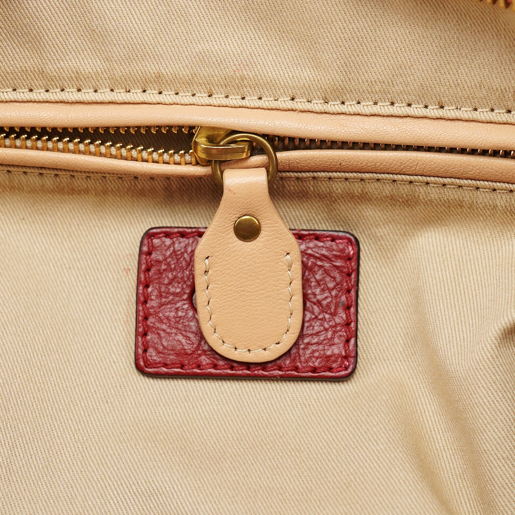 Red Leather Paraty Tote Bag