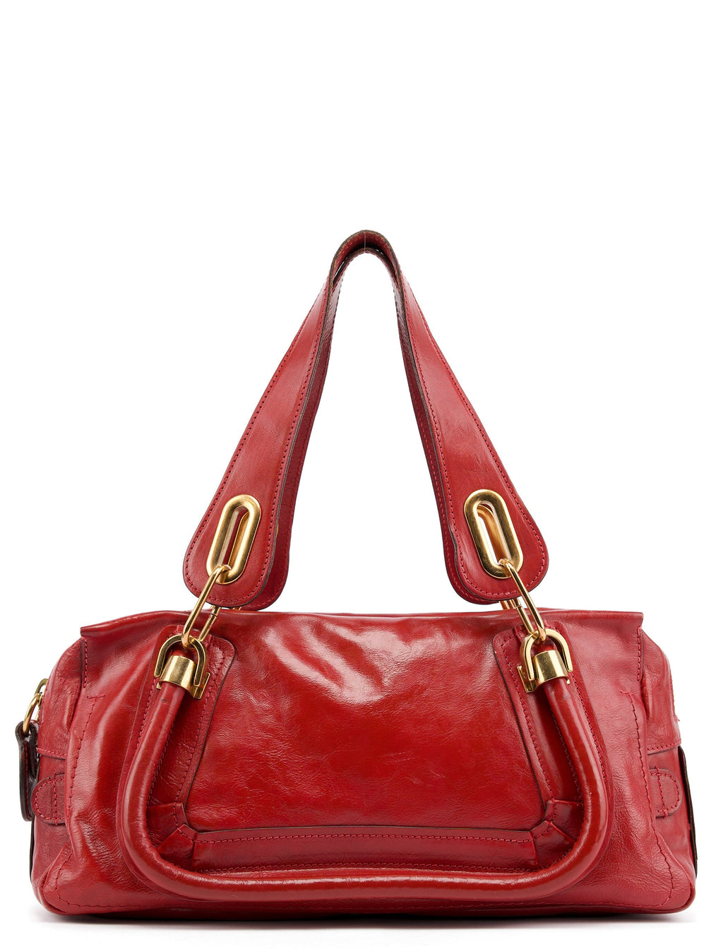 Red Leather Paraty Tote Bag