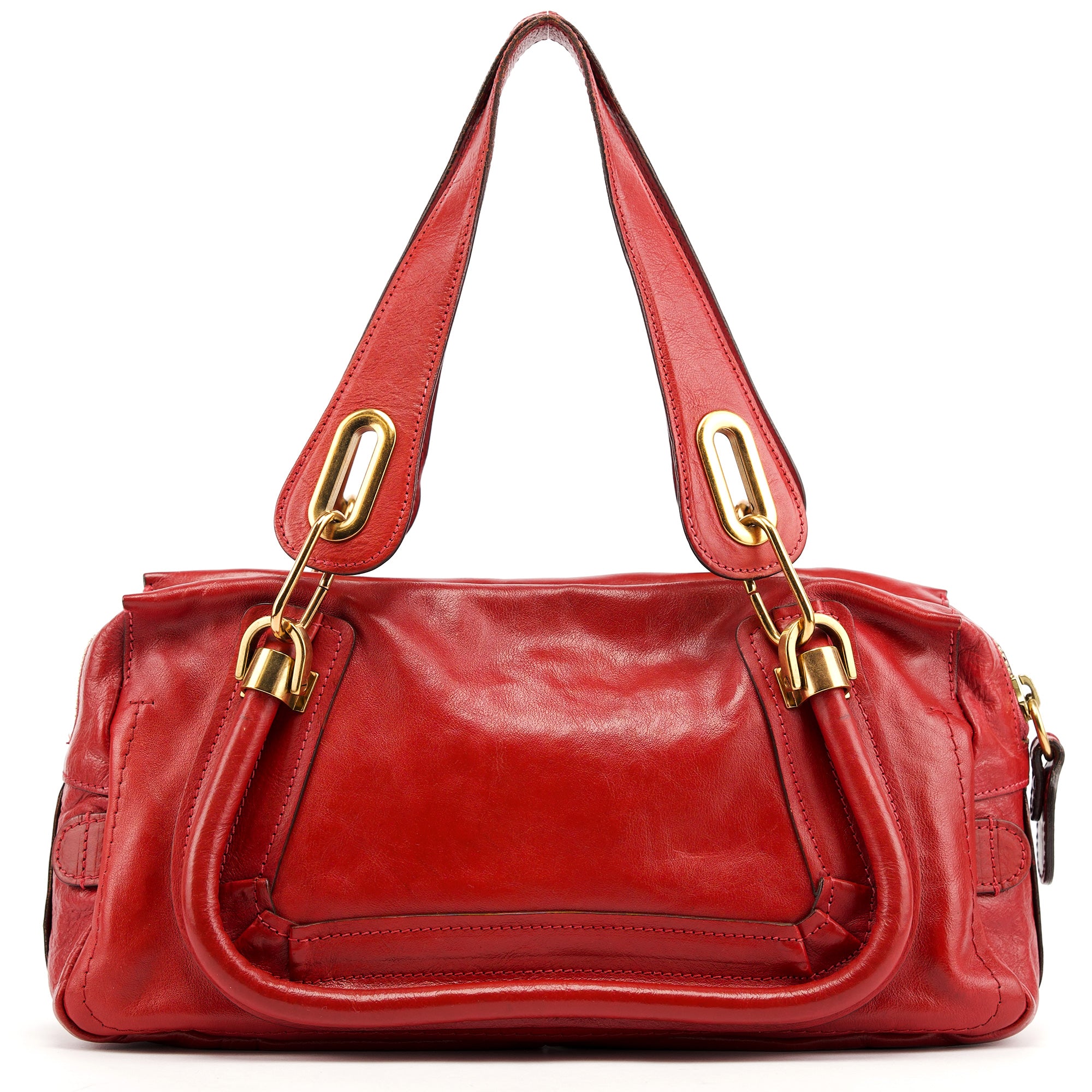 Red Leather Paraty Tote Bag