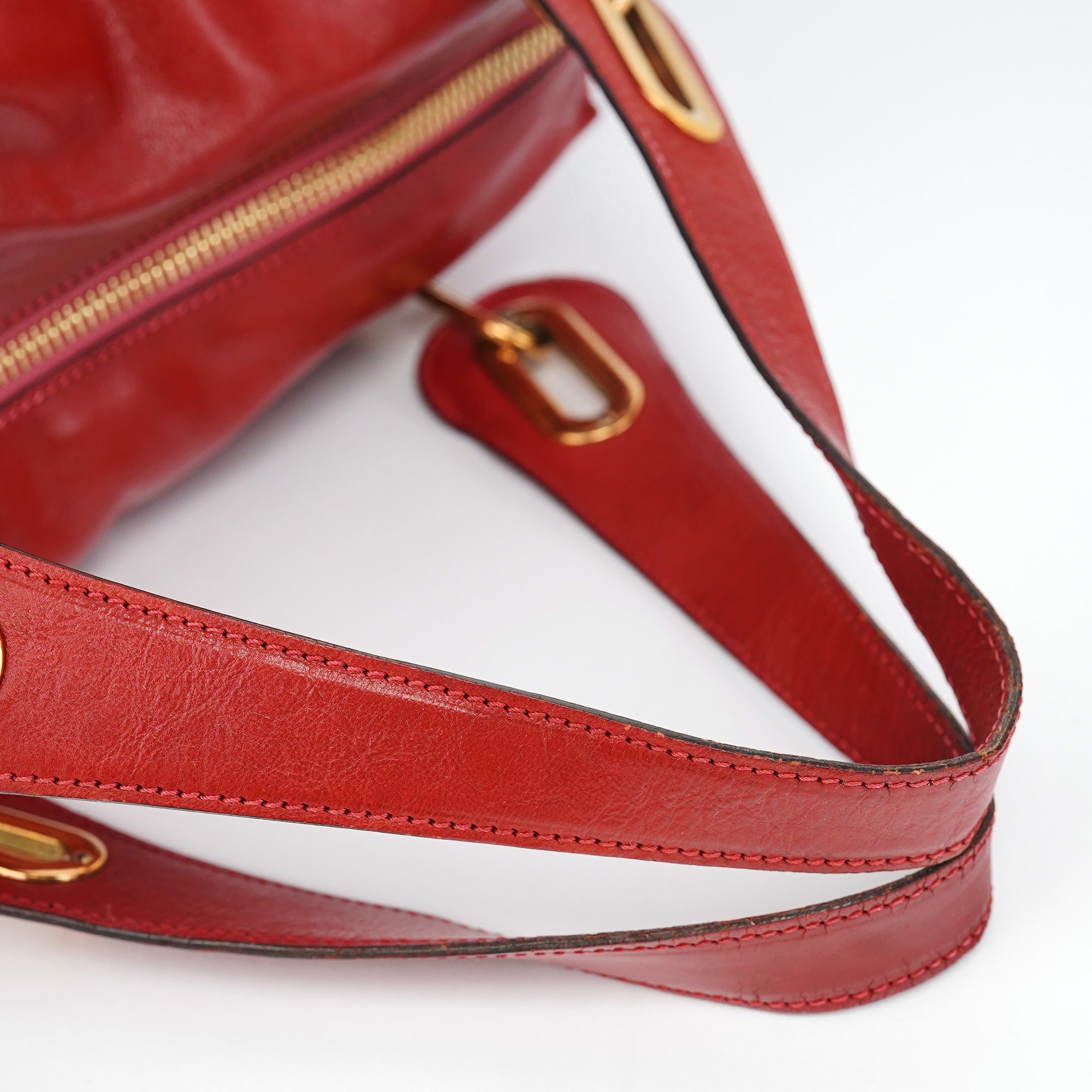 Red Leather Paraty Tote Bag