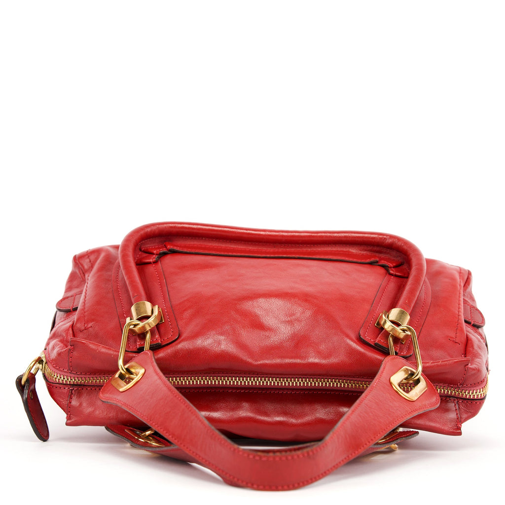 Red Leather Paraty Tote Bag