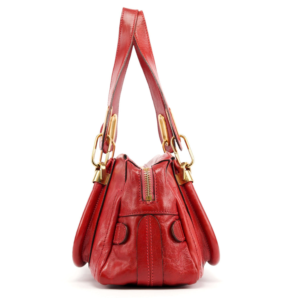 Red Leather Paraty Tote Bag