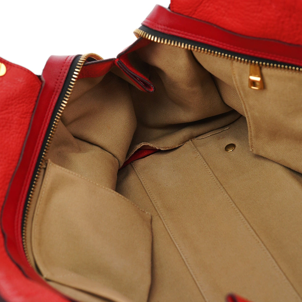 Red Leather Tote Bag