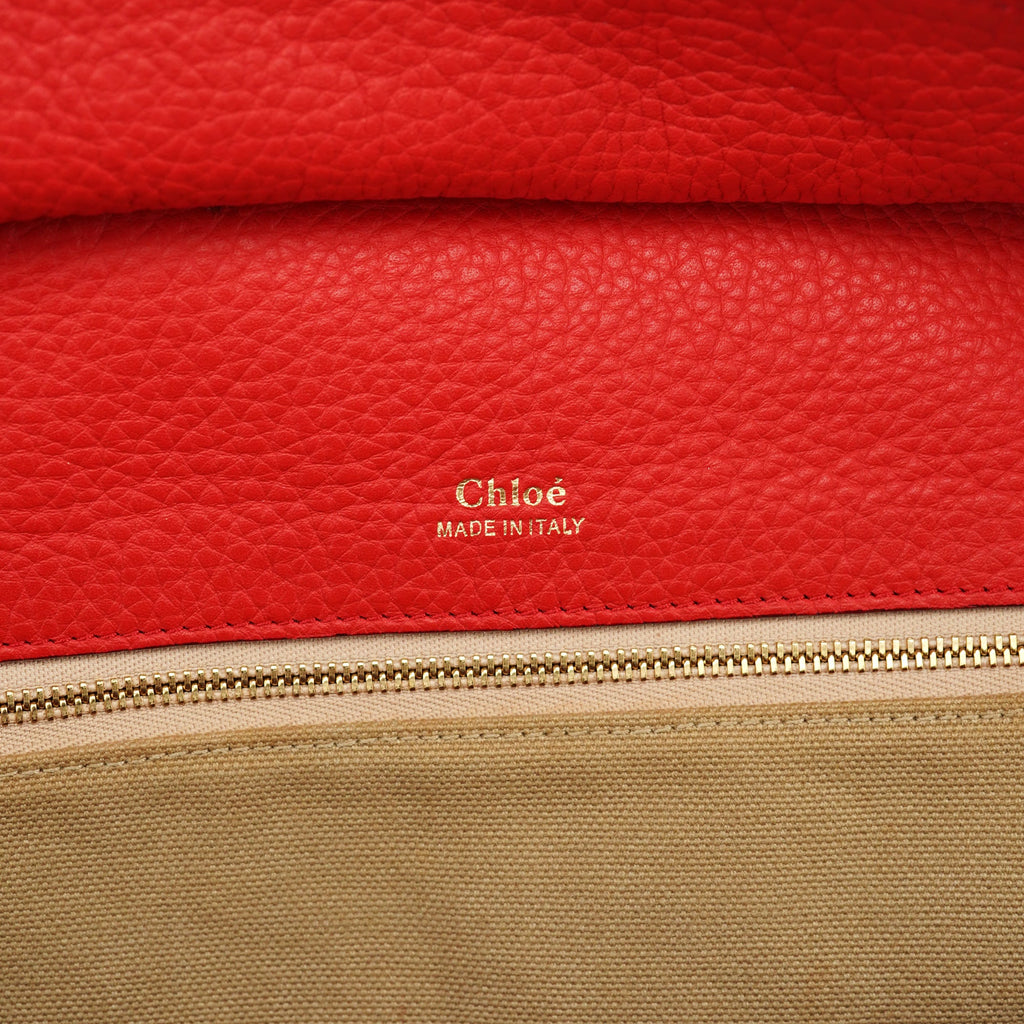Red Leather Tote Bag