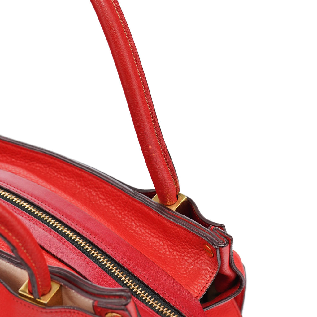 Red Leather Tote Bag